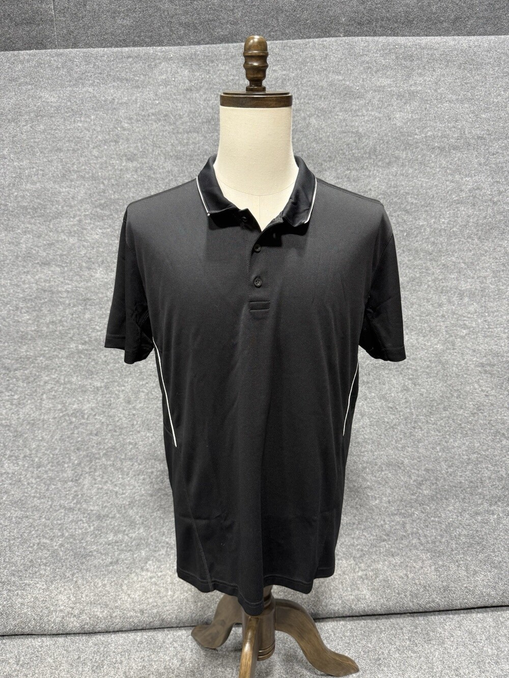 Prince Performance Black Polo Shirt Mens XL Athletic Golf Tennis Casual Dri-Fit